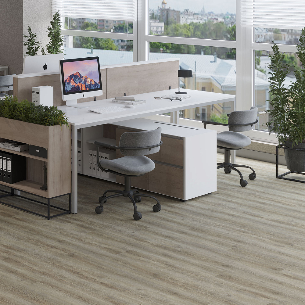 Кварцвиниловый SPC ламинат Alta Step Grandeza Дуб корабельный SPC7705 1218×180×5 фото в интерьере